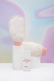 Resim LET'SCRUB Selülit Karşıtı Cilt Bakım Seti Vücut Peelingi Banyo Kesesi Doğal At Kılı Selülit Fırçası 