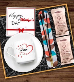 Resim Anneler Gününe Özel Türk Kahve Fincanı & Tütsü & 2'li Kahve & Not Hediye Seti 