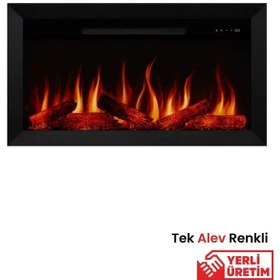 Resim Alaf 100 Elektrikli Şömine - Isıtıcılı, Metal Çerçeveli, Tek Renk 