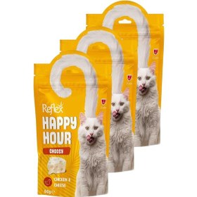 Resim Happy Hour Tavuk Etli Ve Peynirli Seçici Kediler İçin Kedi Ödülü 3 X 60gr 
