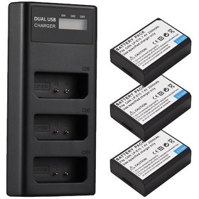 Resim Yifomall Lp-e10 Pil Seti: 3 Adet 7.4v 2300mah Pil + 3-kanal Usb/type C Şarj Aleti, Mikro Usb Ve Usb-c Girişli, 8.4v Çıkışlı, Led Durum Göstericiyle 