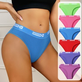 Resim 6'lı Paket Kadınlar İçin Düz Renk Düşük Bel Tanga Külot, Rahat İç Çamaşırı 