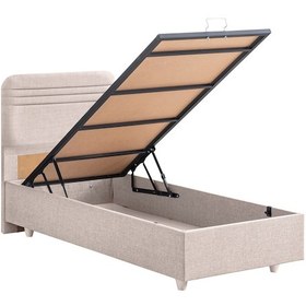 Resim Mila Tek Kişilik Baza Başlık Orthosoft Yatak Seti - Krem 90 x 190 