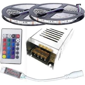 Resim 3 Çipli Şerit Led Rgb 10 Metre Tak Çalıştır Set 24 Tuşlu 