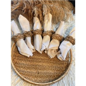 Resim Belirtilmemiş 6lı Doğal Hasır Peçete Yüzüğü / Halkası 