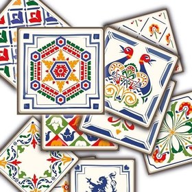 Resim Tink Kendinden Yapışkanlı Oyun Desenli Pvc Karo, Yapışkanlı Fayans Kaplama, Fayans Çıkartması, Zemin Duvar Karosu 15x15 cm (10 Adet/0,225 m2) 