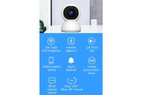 Resim 4mp 2k Wifi Ip Kamera Kablosuz 360 Derece Dönen Wıfı Güvenlik Kamera CMR26 