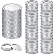 Resim 72 Adet Ball, Kerr Kavanozları için Düzenli Ağızlı Kapaklar ve Halkalar - Konserve için Bölünmüş Metal Mason Kavanoz Kapakları - Düzenli Ağızlı Kavanozlar için %100 Uygun ve Hava Geçirmez (Düzenli Ağızlı 36 Kapak + 36 Halka) 