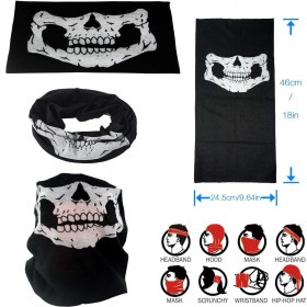 Resim MiraLive Motorcu Boyunluk Baf Buff Bandana 25X48 cm Model 7 