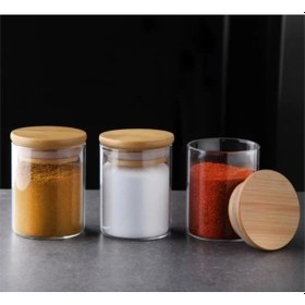 Resim Gönül Gnl3833 Borosilikat Bambu Kapaklı Cam Kavanoz 5.5x7cm Tekli 