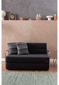 Resim Good Night 150cm Oskar Katlanır Yatak & Koltuk Yıkanabilir Sırt Destekli Antrasit 