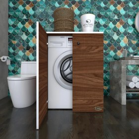 Resim Kenzlife çamaşır makinesi dolabı kapaklı tatyana cvz 90*70*60 banyo ofis kapaklı arkalıksız 