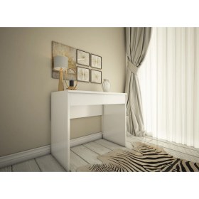 Resim Bicabin Arya Miranda Aynalı Kapaklı Organizer Çekmeceli Makyaj Masası -Beyaz 