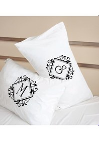 Resim Bk Gift Kişiye Özel Baş Harfli Pamuklu 2 Li Yastık Kılıfı Seti-3 50x70cm , Sevgiliye , Ev si, Tasarım Ev Tekstili 