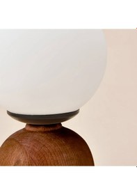 Resim Lighting Opal Cam Top Abajur - Ceviz / Beyaz - 26x15x15 Cm Çok Renkli 