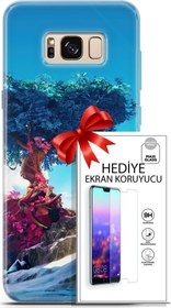 Resim Samsung Galaxy S8 Kılıf Orijinal Seri Neo 04 Spiderman Silikon Kılıf + Ekran Koruyucu Full Koruma 