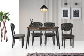 Resim Milano Mdf Aris Masa +4 Adet Gala Sandalye Takım 
