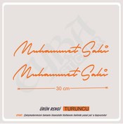 Resim EYBA STİCKER Size Özel Isim Imzası 2 Adet 30x7 Cm Ad Soyad Imza Etiket- Oto Sticker -Mesaj Atıınız- 
