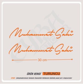 Resim EYBA STİCKER Size Özel Isim Imzası 2 Adet 30x7 Cm Ad Soyad Imza Etiket- Oto Sticker -Mesaj Atıınız- 