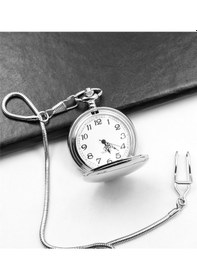 Resim Spectrum Kişiye Özel Tasarım Nostaljik Köstekli Cep Saati Gümüş 
