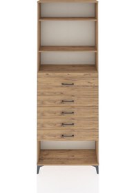 Resim Arges Dolap 3 Raflı 5 Çekmeceli 88x30x243 Çam-çam Atlas Çam 