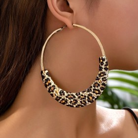 Resim Kadınlar için Abartılı Cazibeli Leopar Desenli Metal Büyük Küpeler, Buluşmalar, Partiler, Anneler Günü ve Sevgililer Günü Hediyeleri için Trend 