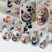 Resim 1 adet Sevimli Karikatür Mavi Kedi Tırnak Sanatı Etiketi, Kendinden Yapışkanlı Plastik Dekal, Büyük Ifade Eden Gözler, Yarı Parlak Bitiş, Hayvan Teması, Düzensiz Şekil, Nakışlı Detay, Kokusuz - Toplayıcılar ve Kullanıcılar için İdeal 