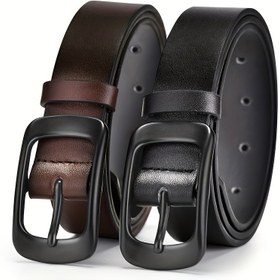 Resim Kadınlar için İğne Tokalı Yeni Stil Uzun Kemer, Siyah Renkli Sade ve Şık Klasik Dekoratif Kot Kemerler 