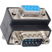 Resim D-Sub Çevirici - 9 Pin - Erkek - Dişi - 90 Derece Aparat 