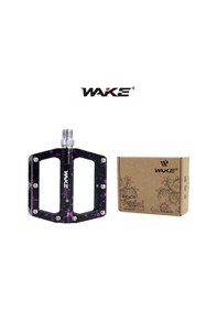 Resim Wake Alüminyum Rulmanlı Siyah / Mor Kamuflaj Desenli Pedal 