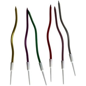 Resim Eğik Pasta Mumu Karışık Renkli 6 Lı 14 Cm Çok Renkli 