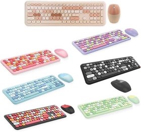 Resim Microcase Mofii 666 2.4G Kablosuz Karışık Renkli Klavye ve Mouse Set-AL4185 (Siyah-Gri) 