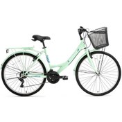 Resim Bisan Lotus Kadın Şehir Bisikleti 34cm V 24 Jant 21 Vites Mint Yeşil Beyaz Yeşil 