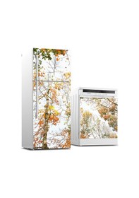 Resim Buzdolabı Ve Bulaşık Makinası Beyaz Eşya Sticker Kaplama Sonbahar Ağaç 