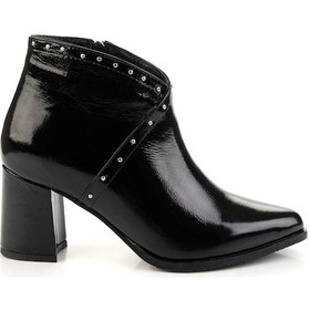 Resim Siyah Hakiki Deri Kadın Bot & Bootie K02208021812 Siyah 