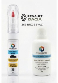 Resim Renault-dacia 369 Buz Beyazı İğneli & Fırçalı Şişe Rötuş Boyası Ve Yüzey Temizleme Solüsyonu Seti 