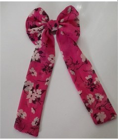 Resim Çiçek Desenli Pembe Fiyonk Toka Saç Aksesuarı Pembe 