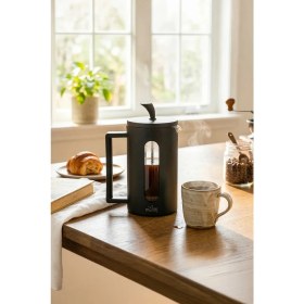 Resim Any Morning 600 ml French Press, Darbeye Dayanıklı Cam, 304 Paslanmaz Çelik Filtreli FF002 