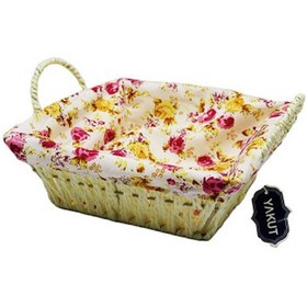 Resim Hasırlı Bezli Ekmek Sepeti Kare Renkli 8823 Antrasit - Meşe 