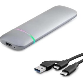 Resim Uravas Store SSD Kutu Type-C 3.1 + Usb3.0 Nvme + Ngff M2 Chıp RTL9210B Gri HDX1772 