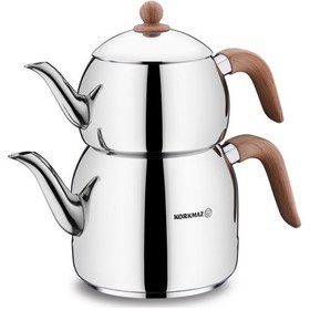 Resim Korkmaz Retro Ahşap Çaydanlık Takımı Ahşap 