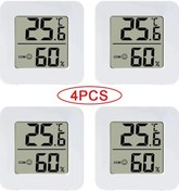 Resim 4 Adet Dijital Termometre Higrometre Kapalı Mini Sıcaklık Lcd 