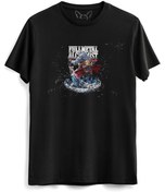 Resim Alfa Tshirt Fullmetal Alchemist Dijital Baskılı Çocuk Siyah Tshirt 