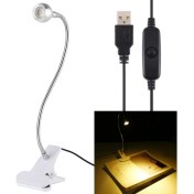 Resim Hongshou 3 W 360 Derece Rotasyon USB Giriş Metal Esnek LED Sarı Işık - Beyaz (Yurt Dışından) 