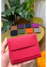 Resim Premium Gift Rose Box - Lily Kırmızı Hakiki Deri Kadın Cüzdan Kırmızı Gül Kutusu Rose 