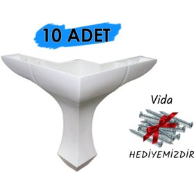 Resim PVCBURADA (10 Adet) Lükens Ayak 10cm - Tv Ünitesi, Koltuk Altı Ayağı, Mobilya Ayağı 10cm 