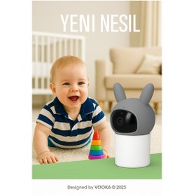 Resim Yeni Nesil Uzaktan Kontrollü Bebek Kamerası Gece Görüşlü, Sesli Konuşmalı, Isı Takipli, Ninnili 