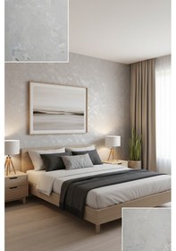 Resim İthal 16 M2 Duvar Kağıdı 3boyutlu Giriş Koridor Ve Mutfak Düz Model Simli Silinebilir Gri 