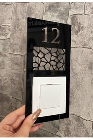 Resim Yönline 10 Adet Parlak Daire Kapı Numarası Zil Priz Çerçevesi -12 