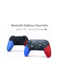Resim Kablosuz Oyun Kolu Bluetooth Gamepad Pc Telefon Tablet Uyumlu Titreşimli Ergonomik Kontrolcü 